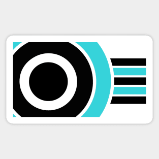 Abstract Blue And Black Circles And Lines Sticker